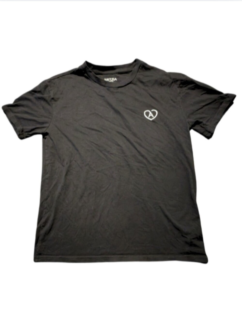 Aritzia Black Graphic Tee | XS | Minimal Heart Logo